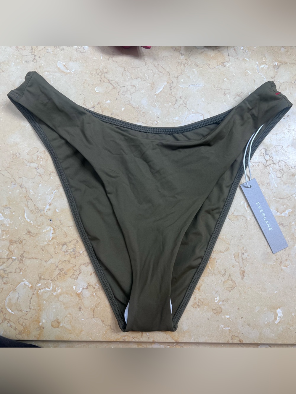 NWT - Everlane Hi-cut Bikini Bottom - Olive Green - size small